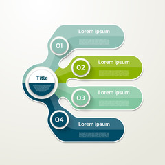 Wall Mural - Four elements banner. 4 steps design, chart, infographic, step by step number option, layout.