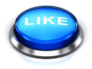 Poster - Blue round Like button