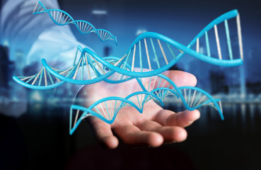 Aufkleber - Businessman using modern DNA structure 3D rendering