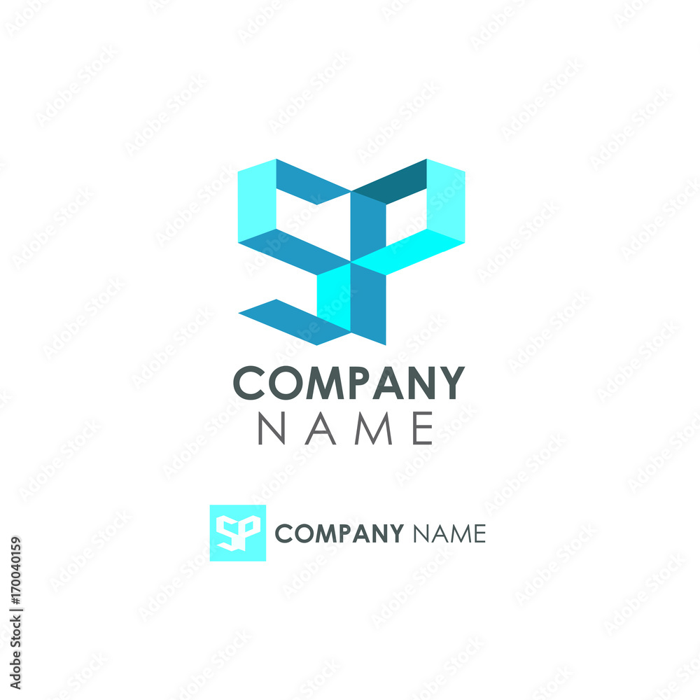 Logo Compañia constructora SP Monograma arquitectura Stock Vector ...