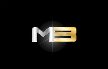 M3 M 3 silver gold letter number logo icon design