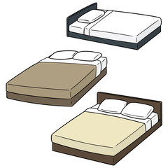 Poster - vector set of bed