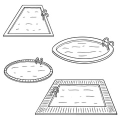 Sticker - vector set of swimming pool