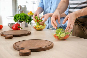 Poster - Chef giving cooking classes in kitchen