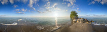 Panoramic View Of Point Pelee National Park Beach In The Summer At Sunset Time,