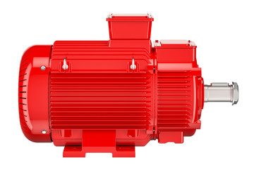 Wall Mural - Red industrial electric motor front view, 3D rendering