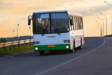 Canvas Print - bus goes on highway