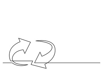 Poster - continuous line drawing of cycle arrows