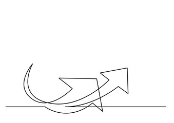 Poster - continuous line drawing of two arrows