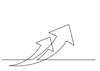Poster - continuous line drawing of arrow
