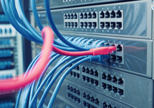 Ethernet Cable On Network Switches Background