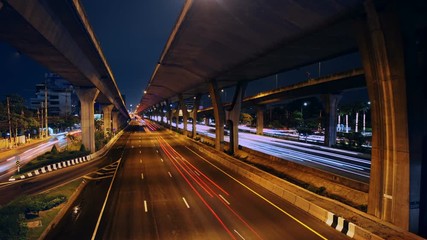 Aufkleber - Traffic on the busy Inter-City Expressway time lapse