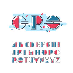 Leinwandbilder - Mono line and color latin font, graphical upper case decorative type.