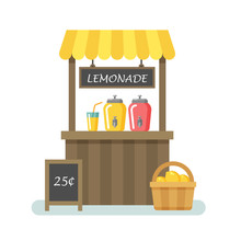 Lemonade Stand Flat Illustration