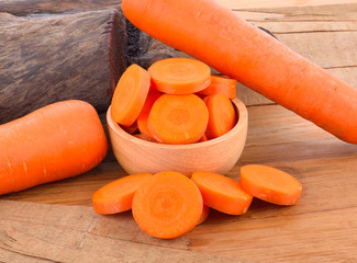 Poster - Carrot on wooden floor