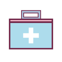 Poster - suitcase with medical first aid kit vector illustration