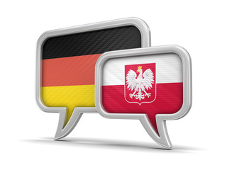 Poster - Speech bubbles with flags. Image with clipping path