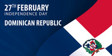 Independence Day Of Dominican Republic. Flag And Patriotic Banner.