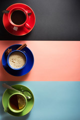 Wall Mural - cup of coffee and tea at abstract background