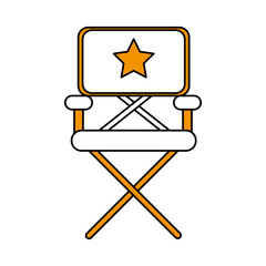 Canvas Print - Director chair of movie film and cinema theme Isolated design Vector illustration