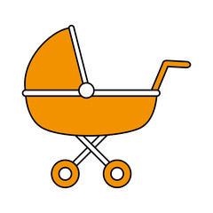 Wall Mural - Stroller of baby object and child theme Isolated design Vector illustration