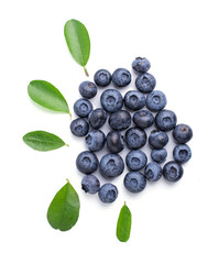 Wall Mural - Blueberries with leaves