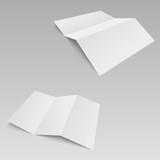 Fototapeta Na ścianę - Threefold white template paper. Vector illustration