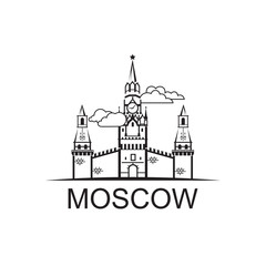 Wall Mural - emblem of Kremlin tower in Moscow Red square