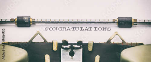 Cuadros en Lienzo Congratulations word on white paper