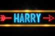 Harry  - fluorescent Neon Sign on brickwall Front view