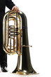 Tuba brass instrument. Wind music