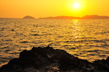 Wall Mural - Beach on Tropical Islands at Sunset