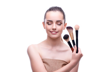 Young beautiful female fashion model with make up