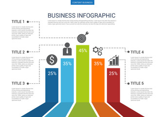 Infograhpic business presentation slide template with arrow diagram