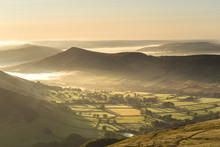 Edale Valley From Grindslow Knoll In The Peak District UK