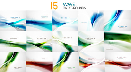 set of wave abstract business backgrounds