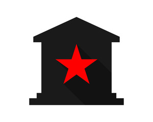 Wall Mural - black silhouette house home red stars icon vector