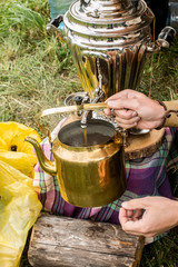 Wall Mural - Samovar and old copper kettle