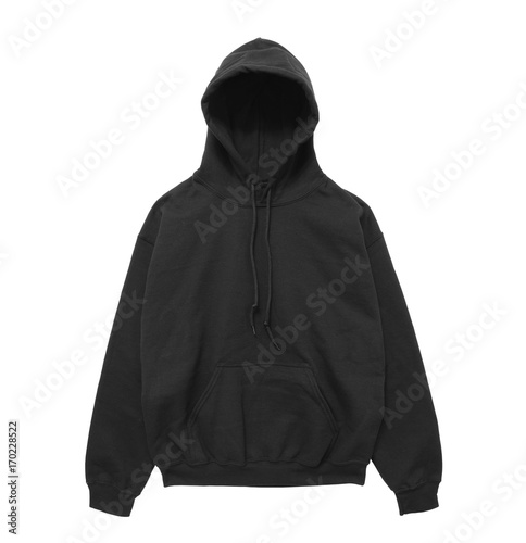 Download blank hoodie sweatshirt color black front view on white ...