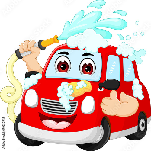 Cartoon car washing