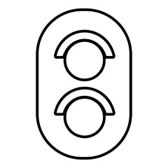 Poster - Traffic light railway icon , outline style