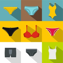 Poster - Lingerie icon set, flat style