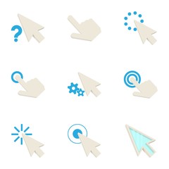 Poster - Pointer icons set, cartoon style