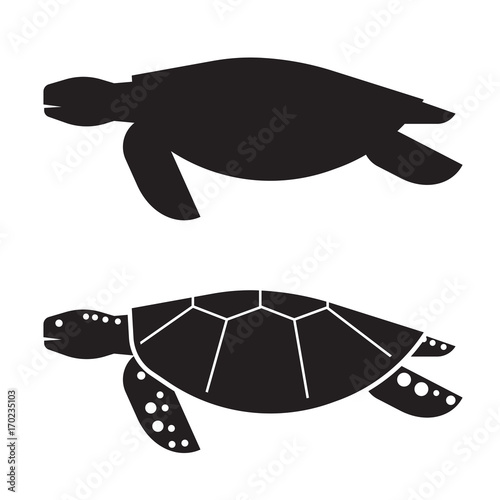 Sea Turtle Vector Ilration In Outline Design Logo Or Label Sea Turtle Vector Ilration In Outline Design Logo Or Label Template Silhouette Icon