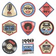Colorful Vintage Style Emblems Set