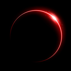 Wall Mural - Red eclipse, Suitable for product advertising, natural events, horror concept and other. Vector Illustration