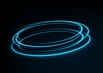 Wall Mural - Round blue light twisted, Suitable for product advertising, product design, and other. Vector Illustration