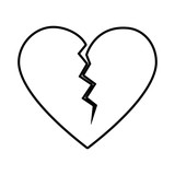 Fototapeta  - Broken heart icon Love passion and romantic theme Isolated design Vector illustration