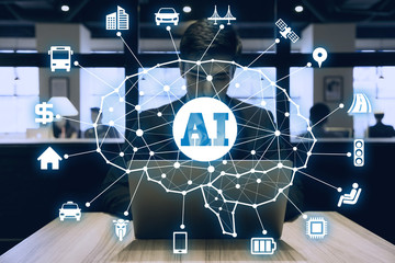 Poster - AI (artificial intelligence) concept.