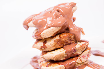 Sticker - Pancakes with apples covered with chocolate